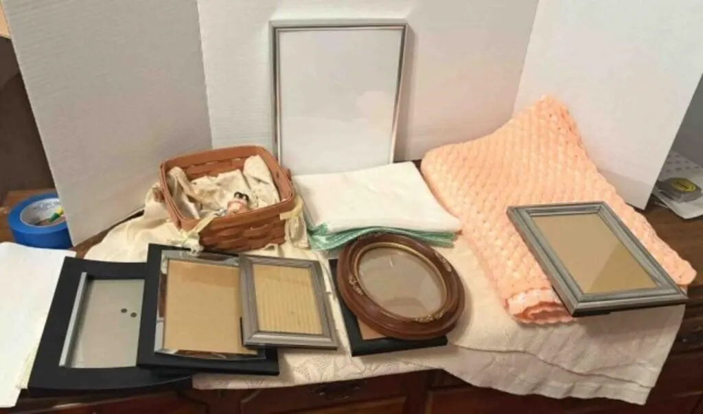 Crocheted Baby Blanket and Picture Frames