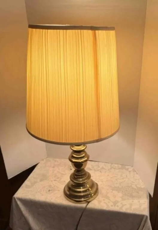 Brass Table Lamp and Shade