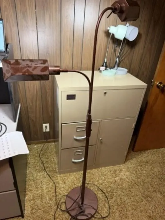 2 LIGHTED COPPER STAND LIGHT