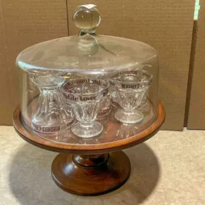 12" CAKE PLATTER - HERSHEY GLASS STEMWARE