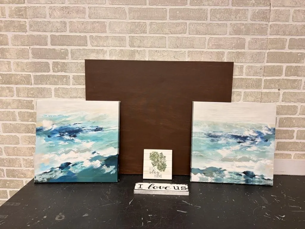 2 Dil Pictures (16x16in); Brown Art Canvas