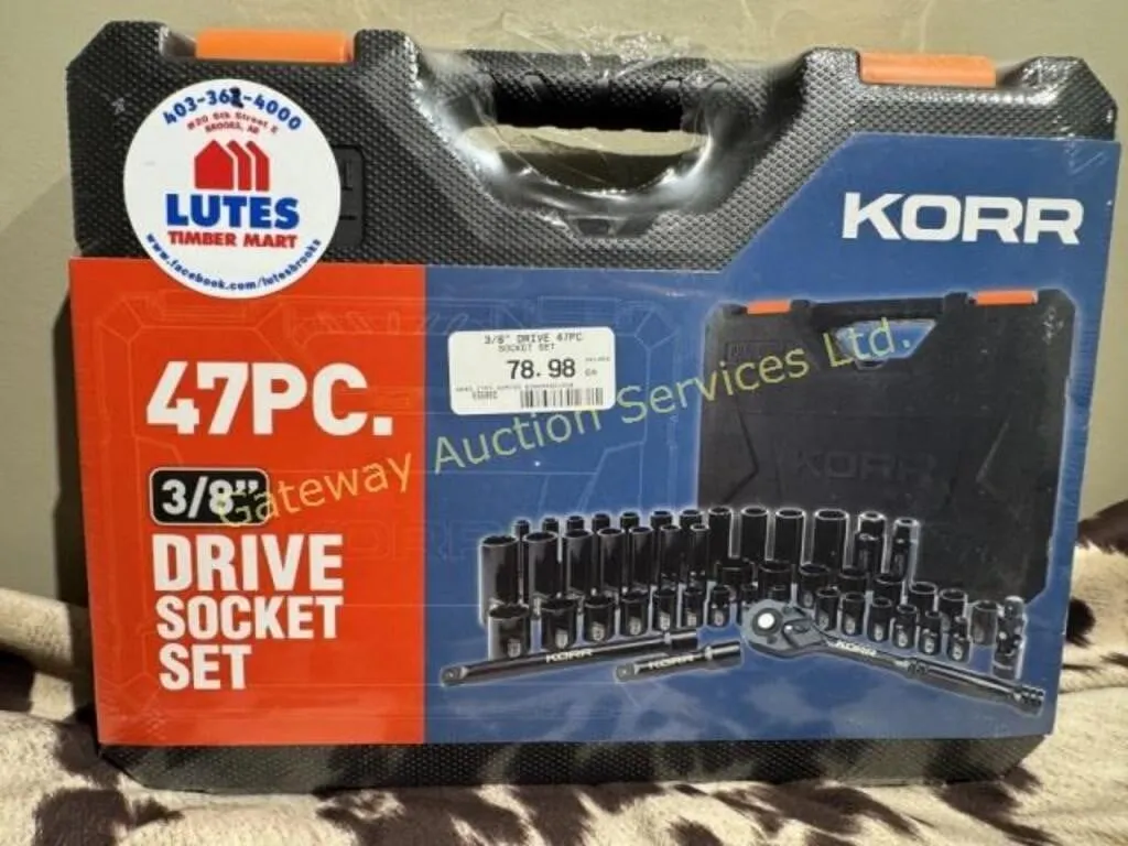 Korr 47 Pc 3/8inch Drive Socket Set in carry case