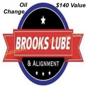 1 Oil change at  Brooks Lube and Alignment