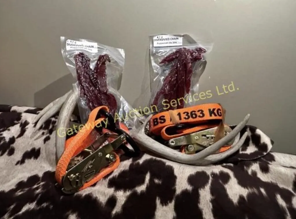 2x 1"x14' Ratchet Straps/ 2x pkg Peppered Jerkey