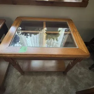 GLASS TOP END TABLE