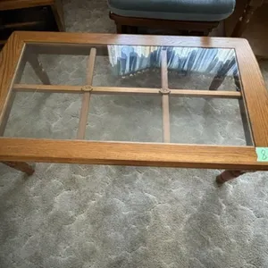 GLASS TOP COFFEE TABLE