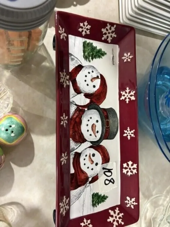 ST NICHOLAS YULETIDE HAND PAINTED DISH