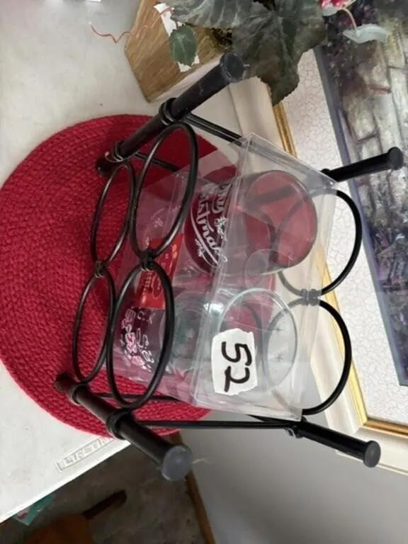 WINE RACK, STEMLESS WINE GLASSES