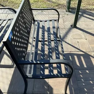 Metal park bench