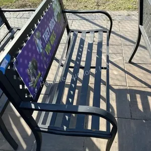 Metal park bench