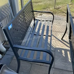 Metal park bench