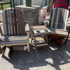 Composite swivel, rocking set with table