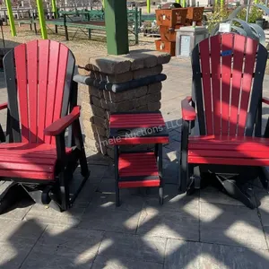 Composite swivel, rocking set with table