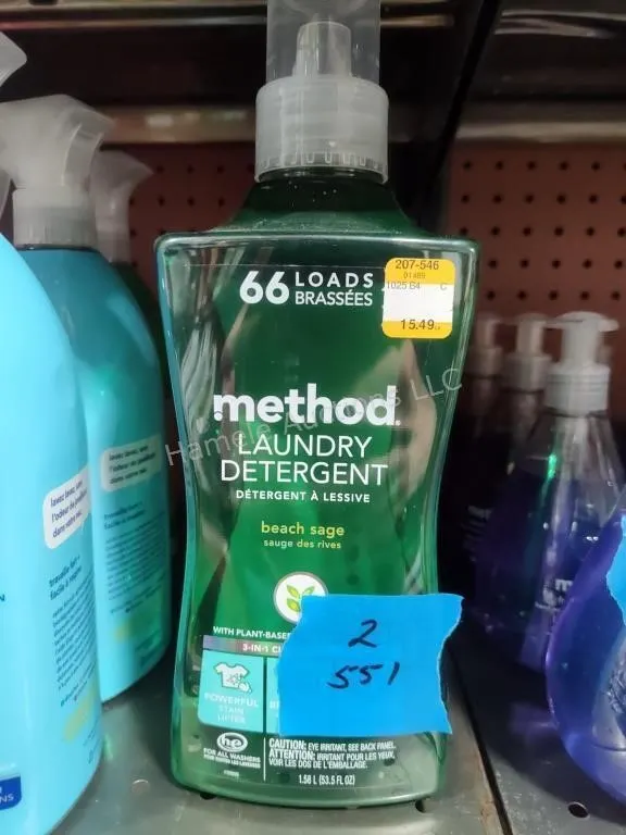 2 bottles laundry detergent