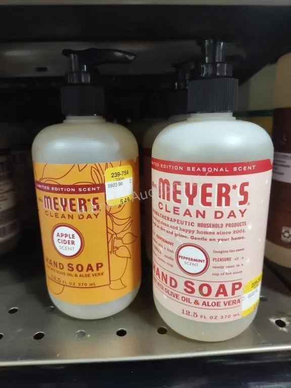 7 bottles Meyers hands soap