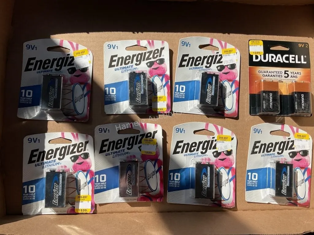 8 Packages 9 Volt Batteries