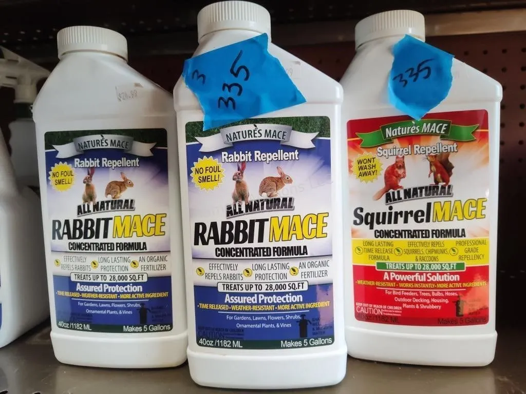 2 bottle Rabbit Mace and 1 Squirrel Mace