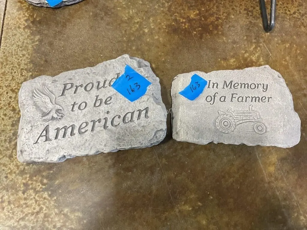 Two Concrete Decor Plaques - American Proud