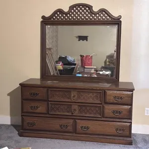 Dresser and Mirror Set