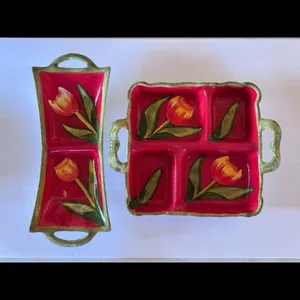 Serveware Tulip Ceramic Serving Tray Set