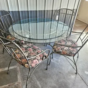 5pc Glass-Top Patio Dining Set