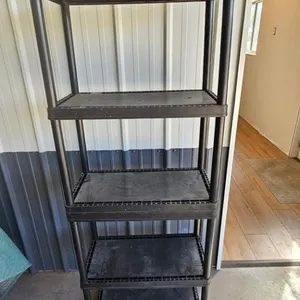 Black Plastic 5-Tier Shelving Unit