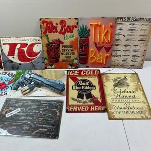 Mixed Bar, Fishing & Coastal Signs (Lot of 9)
