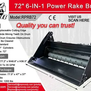 2026 Raytree RPRB72 72 in Power Rake Skid Steer Bucket (Unused)