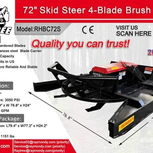 2026 Raytree RHBC72S 72 in 4-Blade Skid Steer Brush Cutter (Unused)