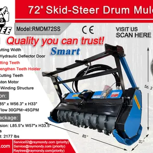 2026 Raytree RMDM72SS 72 in Drum Skid Steer Mulcher (Unused)