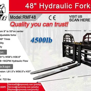 2026 Raytree RMF48 48 in Hydraulic Skid Steer Forks (Unused)
