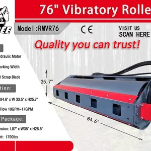2026 Raytree RMVR76 76 in Skid Steer Vibratory Roller (Unused)