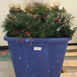 Bin of Christmas Wreaths, Garlands, etc.