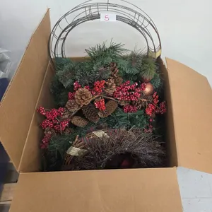 Bin of Christmas Wreaths, etc.