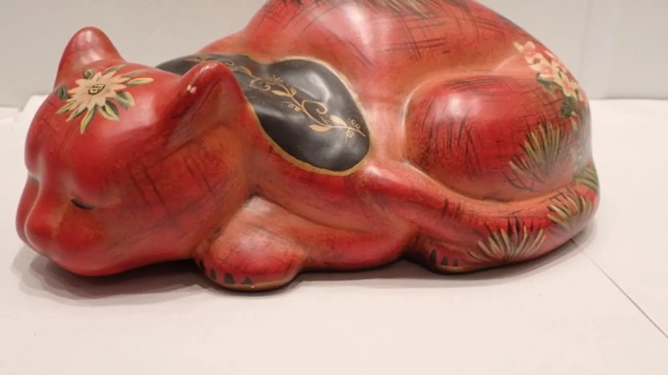 Hand Painted Ceramic Cat