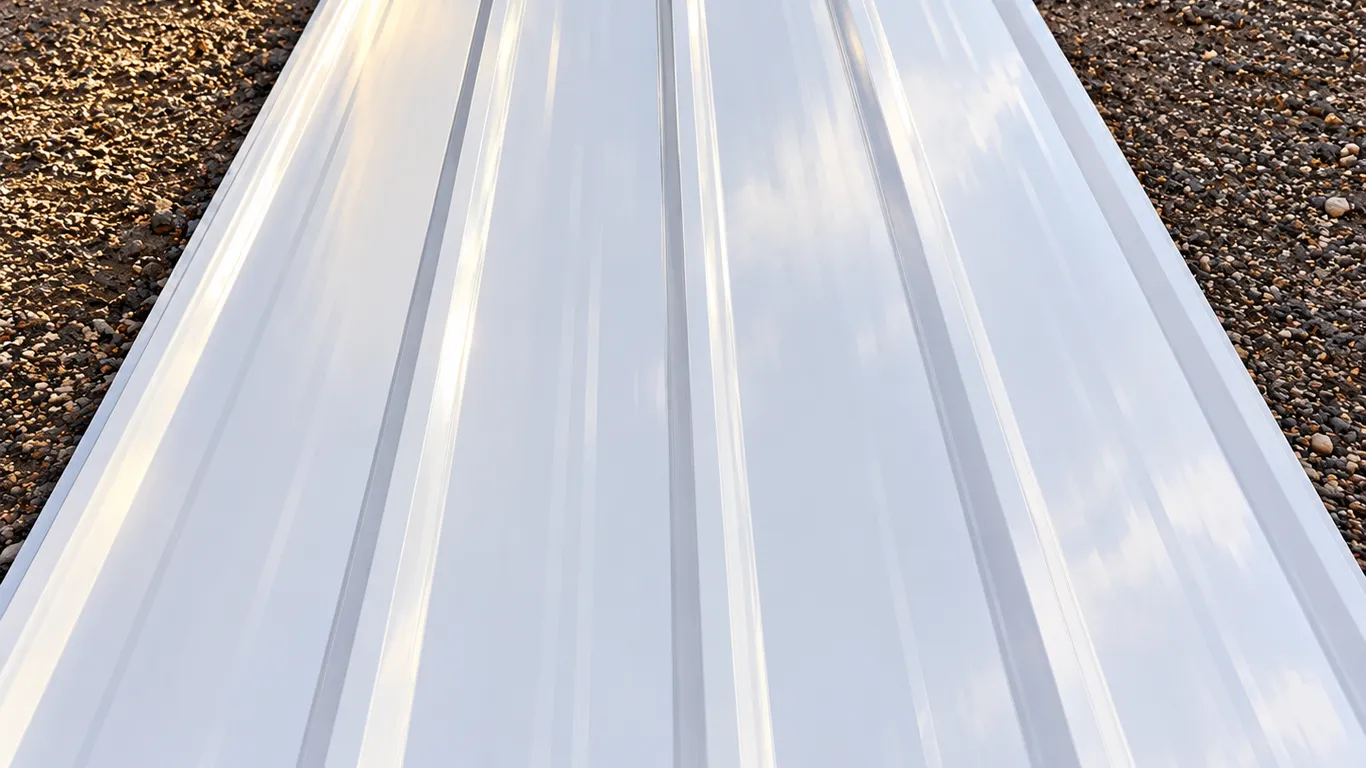 Sheet of 28 Gauge Ribbed Metal Roofing/Siding - White - 3' x 16' - Must Take 15 Times the Bid Price