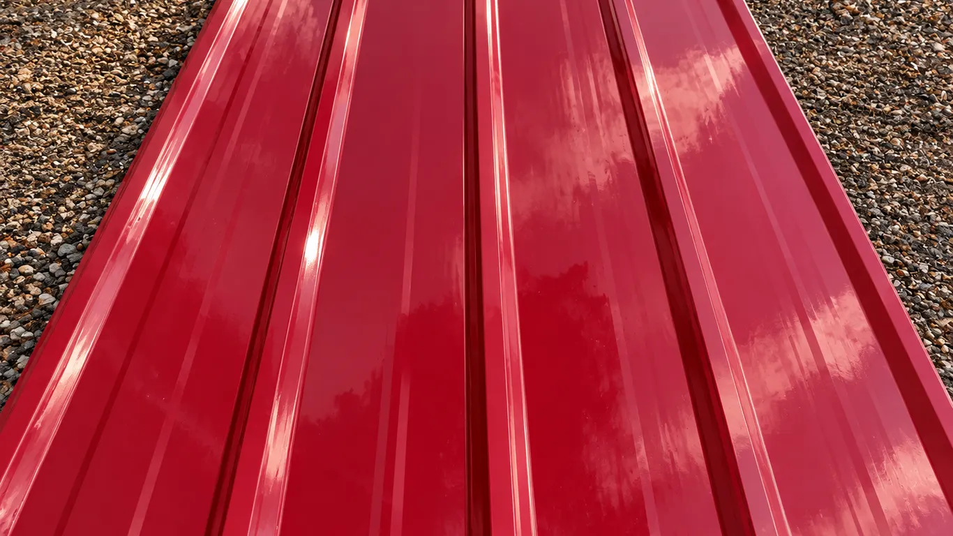 Sheet of 28 Gauge Ribbed Metal Roofing/Siding - Red - 3' x 20' - Must Take 15 Times the Bid Price