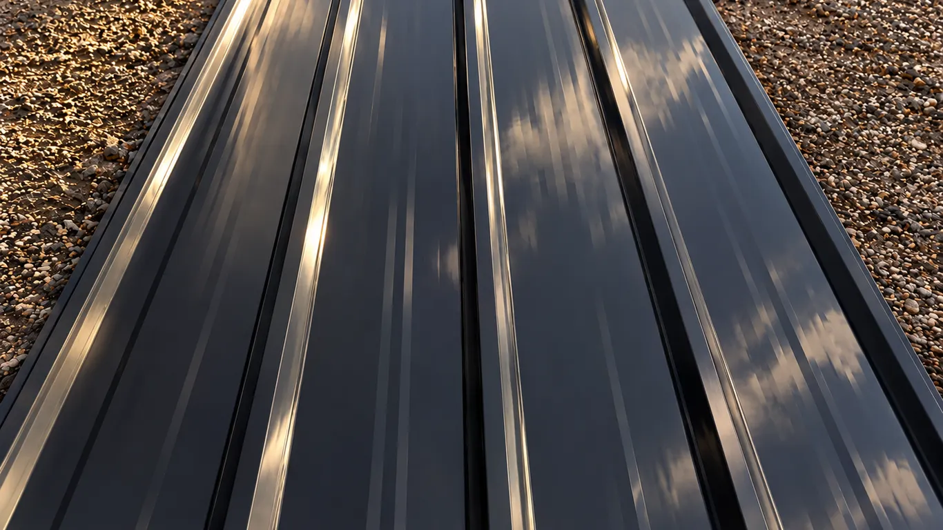 Sheet of 28 Gauge Ribbed Metal Roofing/Siding - Black - 3' x 20' - Must Take 15 Times the Bid Price