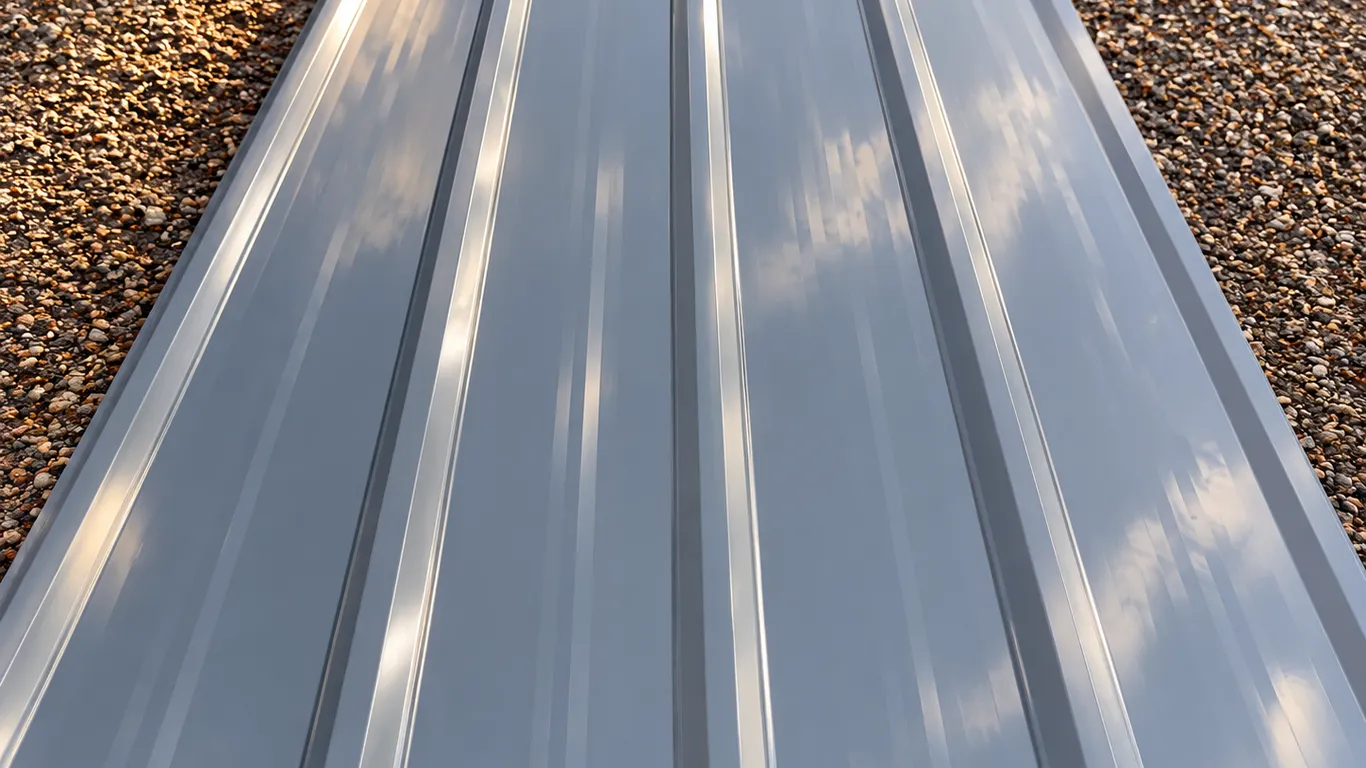 Sheet of 28 Gauge Ribbed Metal Roofing/Siding - Grey - 3' x 16' - Must Take 15 Times the Bid Price