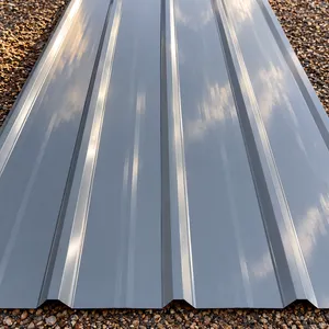 Sheet of 28 Gauge Ribbed Metal Roofing/Siding - Grey - 3' x 16' - Must Take 15 Times the Bid Price