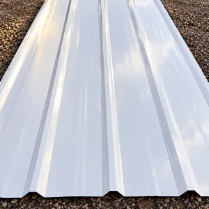 Sheet of 28 Gauge Ribbed Metal Roofing/Siding - White - 3' x 16' - Must Take 15 Times the Bid Price