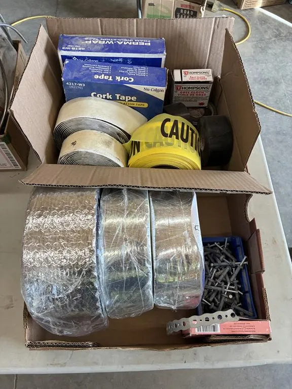 Assorted Tapes, Pipe Wrap Fasteners