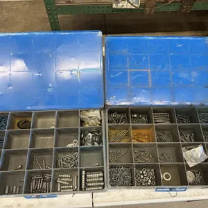 Two Metal Parts Bins, and Fasteners