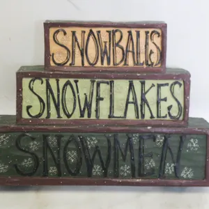RUSTIC SNOWBALLS SNOWFLAKES SNOWMEN SCULPTURE