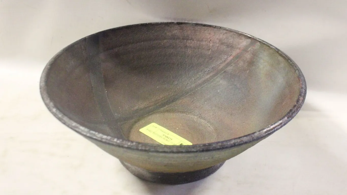 RAKU POTTERY BOWL. 11 IN
