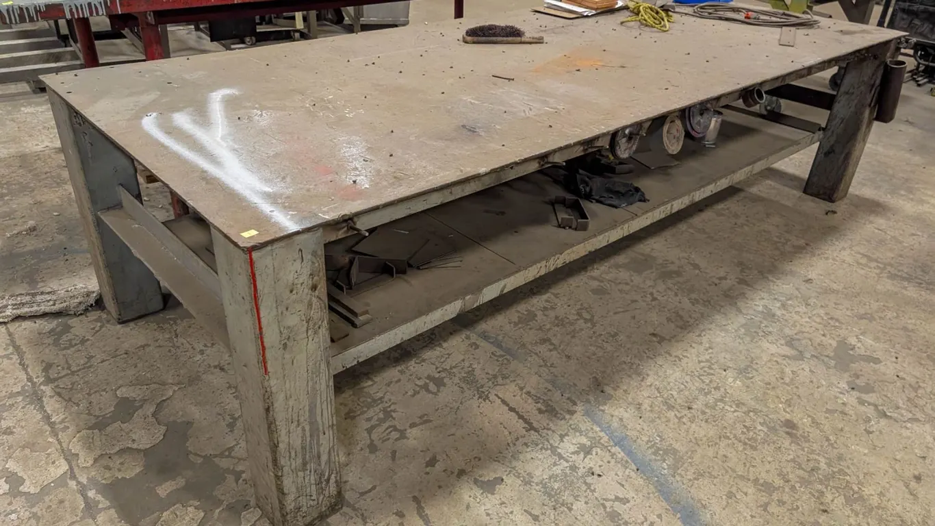 CUSTOM STEEL WORKTABLE 120" X 48" X 30"