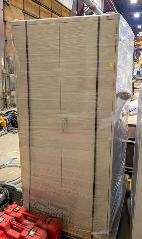 PALLET OF 2 LOCKING STORAGE CABINETS, NO KEYS