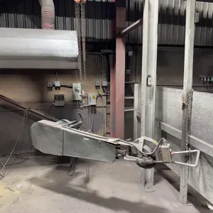 Fox Grinders Inc. Model 9125 Grinder w/ CM 1/2 Ton Beam Roller & Asst. Chain Hoist