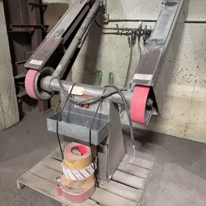 Gallant Manufacturing Ltd. Model 1 Dual Pedestal Belt Grinder, 220V, 19.6A, 3-Phase w/ Asst. Belts