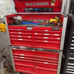 Maximum 47-3/4" 18-Compartment Tool Storage Combo w/ Contents Including Tape Measures, Ratchet Wrenc